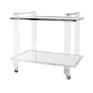 Aston Lucite Chrome Rectangle Bar Cart - Avant Garde Furniture - Designer Furniture Store & Luxury Home Decor