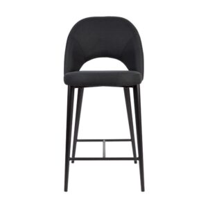 Austin Black Linen Kitchen Stool - Avant Garde Furniture - Designer Furniture Store & Luxury Home Decor