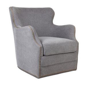 Autumn Grey Fabric Occasional Swivel Chair - Avant Garde Furniture - Designer Furniture Store & Luxury Home Decor