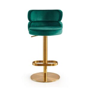 Avalon Emerald Velvet Brass Counter Stool - Avant Garde Furniture - Designer Furniture Store & Luxury Home Decor