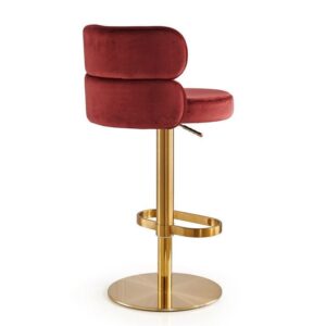 Avalon Rouge Velvet Brass Counter Stool - Avant Garde Furniture - Designer Furniture Store & Luxury Home Decor