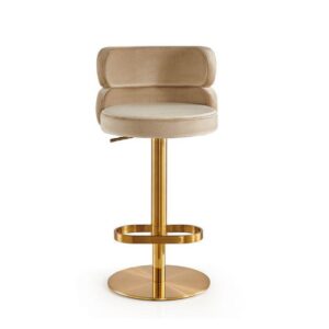 Avalon Taupe Brass Counter Stool - Avant Garde Furniture - Designer Furniture Store & Luxury Home Decor
