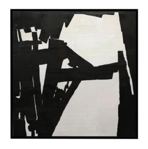 Abstract Black White Framed Canvas Oil Painting - Avant Garde Furniture - Designer Furniture Store & Luxury Home Decor