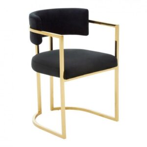 Azalea Black Velvet Dining Chair - Avant Garde Furniture - Designer Furniture Store & Luxury Home Decor