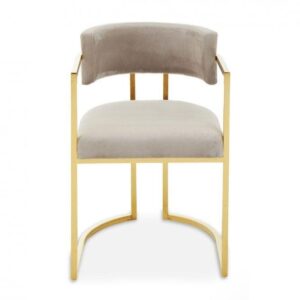 Azalea Light Beige Velvet Dining Chair - Avant Garde Furniture - Designer Furniture Store & Luxury Home Decor
