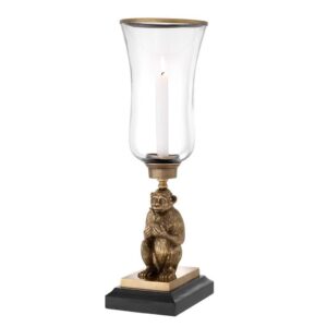 Bagan Monkey Brass Granite Large Hurricane - Avant Garde Furniture - Designer Furniture Store & Luxury Home Decor