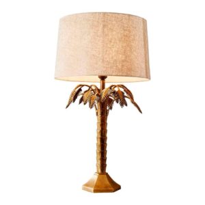Bahama Brass lamp with Natural Linen Shade 90cm - Avant Garde Furniture - Designer Furniture Store & Luxury Home Decor