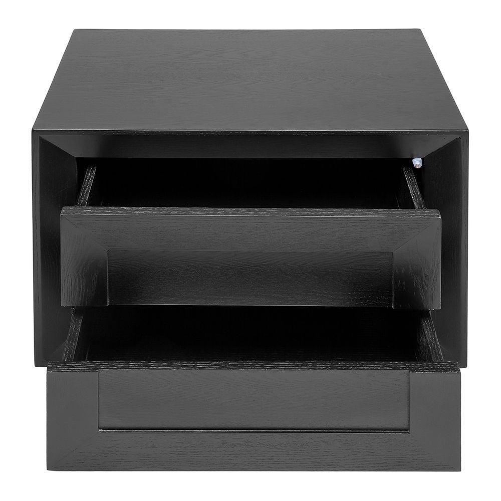 Balmain Black Oak Low Bedside Table - Avant Garde Furniture - Designer Furniture Store & Luxury Home Decor
