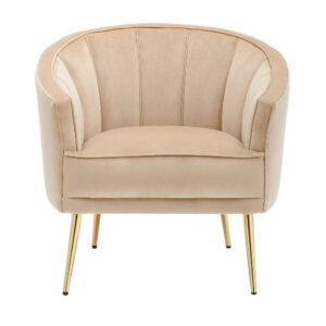 Balmain Champagne Velvet Brass Armchair - Avant Garde Furniture - Designer Furniture Store & Luxury Home Decor