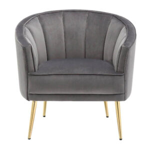 Balmain Grey Velvet Brass Armchair - Avant Garde Furniture - Designer Furniture Store & Luxury Home Decor