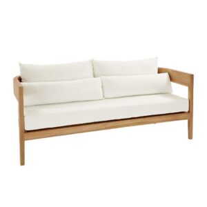 Balmain Natural Teak Cream Fabric Sofa 240cm - Avant Garde Furniture - Designer Furniture Store & Luxury Home Decor