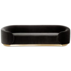 Balmain Savoy Black Velvet Gold Sofa 275cm - Avant Garde Furniture - Designer Furniture Store & Luxury Home Decor