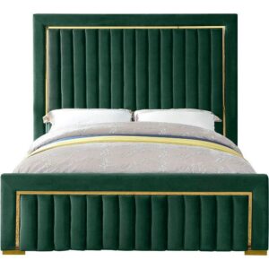 Balmain Savoy Emerald Velvet Gold Bed - Avant Garde Furniture - Designer Furniture Store & Luxury Home Decor