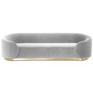 Balmain Savoy Light Grey Velvet Brass Sofa 275cm - Avant Garde Furniture - Designer Furniture Store & Luxury Home Decor
