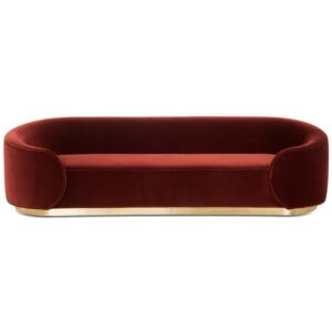 Balmain Savoy Red Velvet Brass Sofa 275cm - Avant Garde Furniture - Designer Furniture Store & Luxury Home Decor