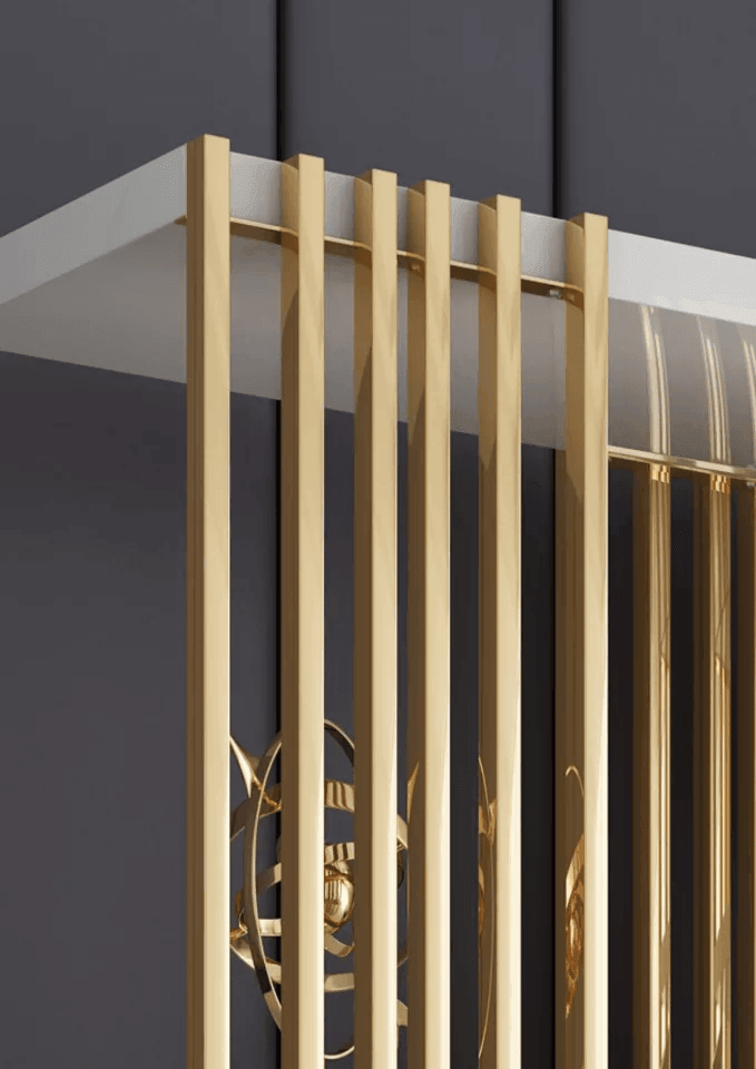 Balmain White Gold Etagere 160cm - Avant Garde Furniture - Designer Furniture Store & Luxury Home Decor