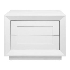 Balmain White Low Bedside Drawer - Avant Garde Furniture - Designer Furniture Store & Luxury Home Decor