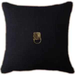 Imperial Lion Black Gold Linen Cushion - Avant Garde Furniture - Designer Furniture Store & Luxury Home Decor