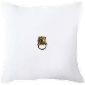 Imperial Lion White Linen Cushion - Avant Garde Furniture - Designer Furniture Store & Luxury Home Decor