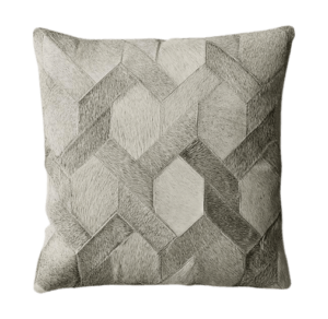 Bastian Grey Silver Genuine Cowhide Cushion 50cm - Avant Garde Furniture - Designer Furniture Store & Luxury Home Decor