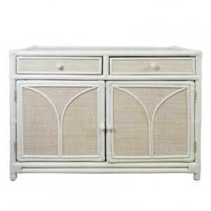 Baxter Plantation White Bamboo Rattan Cabinet 100cm - Avant Garde Furniture - Designer Furniture Store & Luxury Home Decor