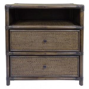 Baxter Tobacco Bamboo Rattan Bedside Table - Avant Garde Furniture - Designer Furniture Store & Luxury Home Decor