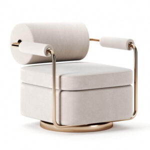 Belladonna Cream Velvet Brass Chair - Avant Garde Furniture - Designer Furniture Store & Luxury Home Decor