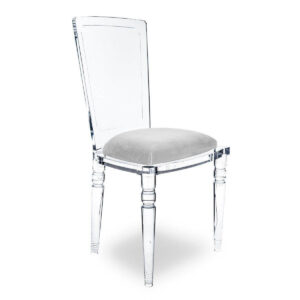 Bella Light Grey Velvet Armless Lucite Chair - Avant Garde Furniture - Designer Furniture Store & Luxury Home Decor