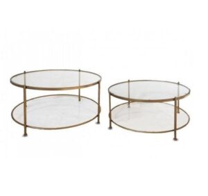 Bella Antique Gold Iron Coffee Table Set - Avant Garde Furniture - Designer Furniture Store & Luxury Home Decor