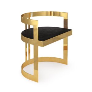 Bellevue Black Velvet Gold Dining Chair - Avant Garde Furniture - Designer Furniture Store & Luxury Home Decor