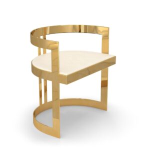 Bellevue Cream Velvet Gold Dining Chair - Avant Garde Furniture - Designer Furniture Store & Luxury Home Decor