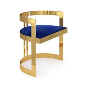 Bellevue Navy Velvet Gold Dining Chair - Avant Garde Furniture - Designer Furniture Store & Luxury Home Decor