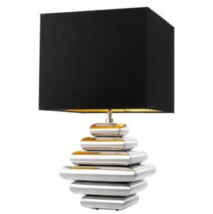 Belmond Nickel Prism Table Lamp with Black Shade - Avant Garde Furniture - Designer Furniture Store & Luxury Home Decor