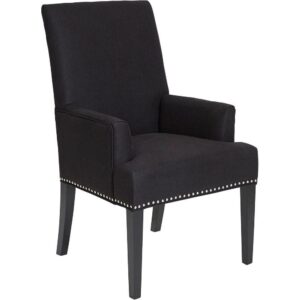 Bentley Black Linen Studded Armchair - Avant Garde Furniture - Designer Furniture Store & Luxury Home Decor