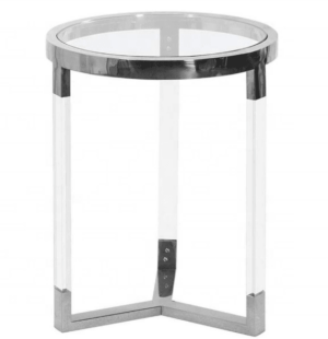 Berhardt Lucite Polished Chrome Sidetable - Avant Garde Furniture - Designer Furniture Store & Luxury Home Decor