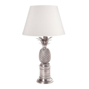 Bermuda Silver Nickel Lamp with Natural White Shade - Avant Garde Furniture - Designer Furniture Store & Luxury Home Decor