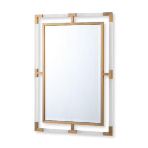 Bernhardt Brushed Gold Lucite Rectangle Mirror - Avant Garde Furniture - Designer Furniture Store & Luxury Home Decor