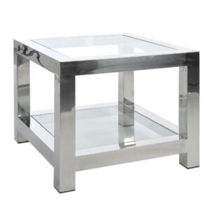 Bernhardt Chrome Glass Side Table - Avant Garde Furniture - Designer Furniture Store & Luxury Home Decor