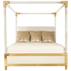 Bernhardt Lucite Brass Canopy King Bed - Avant Garde Furniture - Designer Furniture Store & Luxury Home Decor