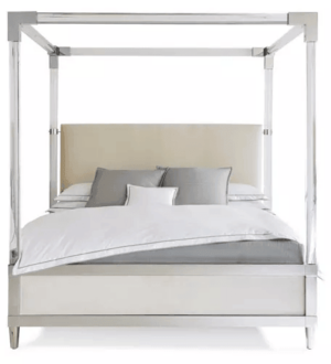 Bernhardt Lucite Chrome Canopy Super King Bed - Avant Garde Furniture - Designer Furniture Store & Luxury Home Decor