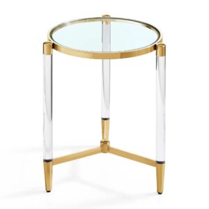 Beveley Gold Lucite Sidetable - Avant Garde Furniture - Designer Furniture Store & Luxury Home Decor