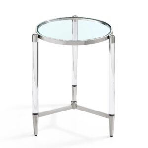 Beverley Chrome Lucite Sidetable - Avant Garde Furniture - Designer Furniture Store & Luxury Home Decor