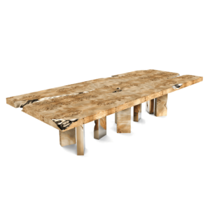 Empire Light Mahogany Brass Dining Table - Avant Garde Furniture - Designer Furniture Store & Luxury Home Decor