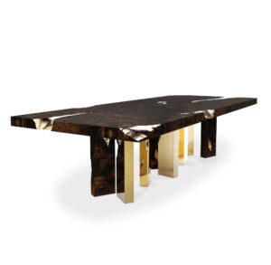 Empire Mahogany Brass Dining Table - Avant Garde Furniture - Designer Furniture Store & Luxury Home Decor