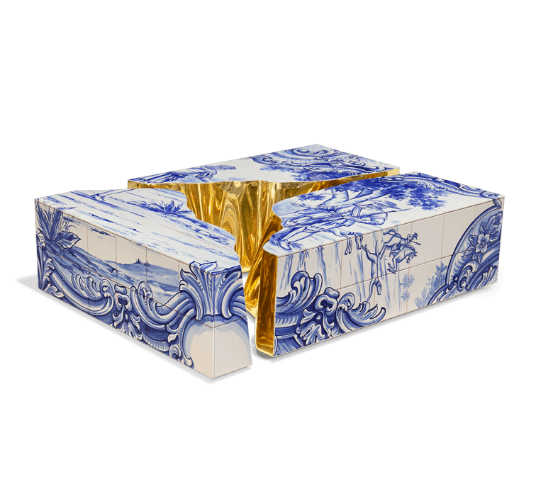 Heritage Blue White Italian Tile Coffee Table - Avant Garde Furniture - Designer Furniture Store & Luxury Home Decor