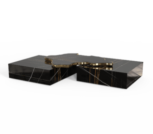 Navarro Sahara Mable Brass Coffee Table - Avant Garde Furniture - Designer Furniture Store & Luxury Home Decor