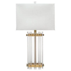 Bolton Lucite Brass Table Lamp with White Shade - Avant Garde Furniture - Designer Furniture Store & Luxury Home Decor