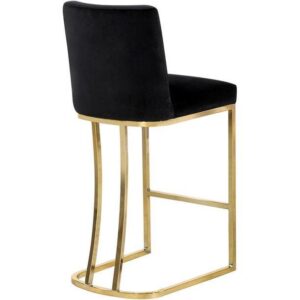 Bora Black Velvet Gold Counter Stool - Avant Garde Furniture - Designer Furniture Store & Luxury Home Decor