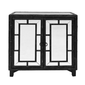 Boyd Black Bamboo Mirror Cabinet 82cm - Avant Garde Furniture - Designer Furniture Store & Luxury Home Decor