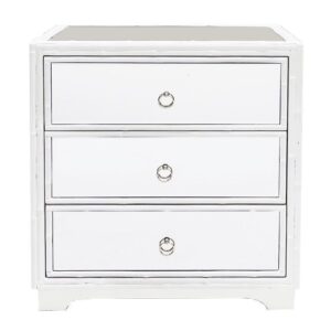 Boyd White Bamboo Mirrored Bedside 61cm - Avant Garde Furniture - Designer Furniture Store & Luxury Home Decor